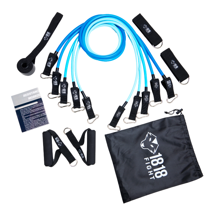 Resistance Bands 11 Piece Kit - Blue - 1818 Fight