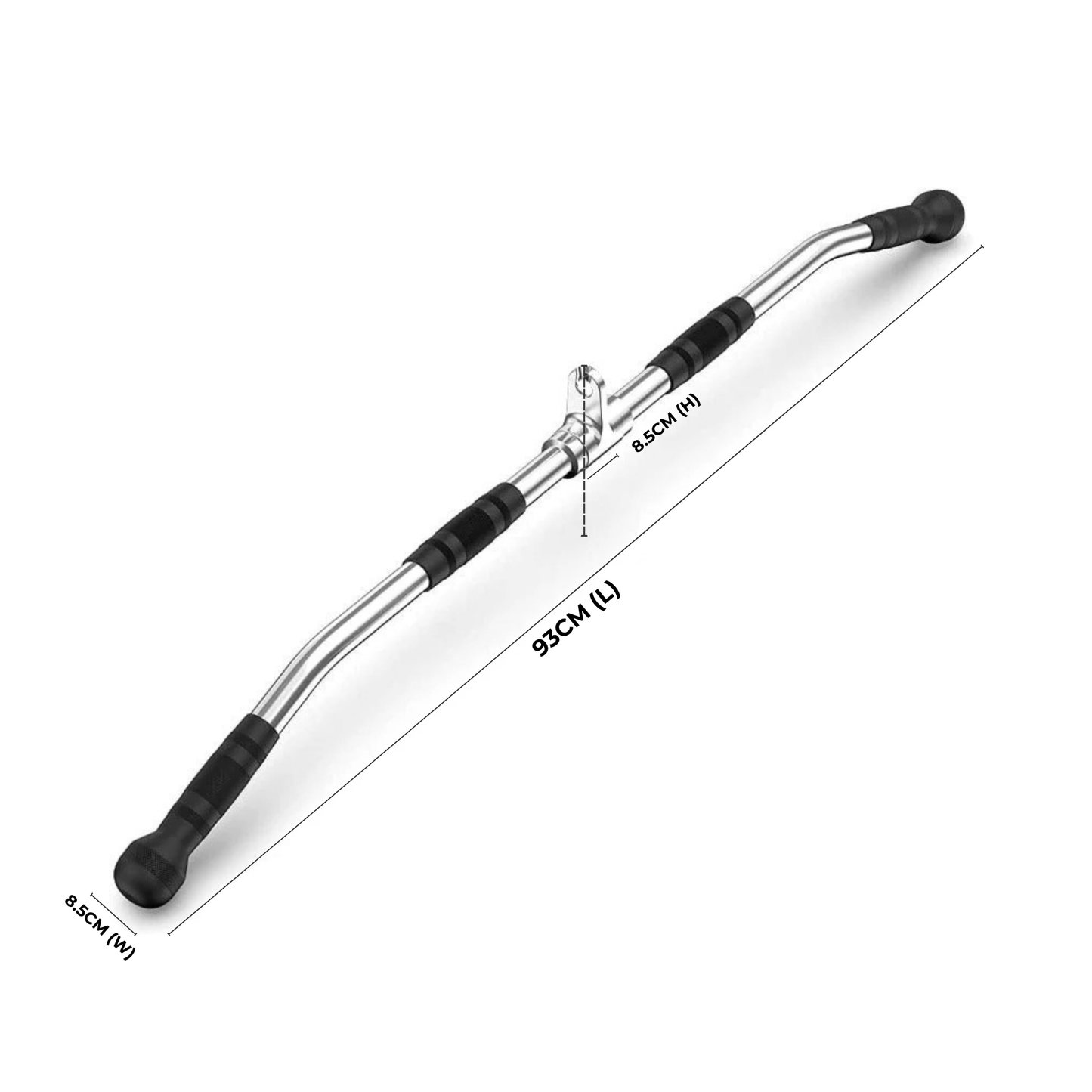 Wide Grip Lat Pulldown Bar – 93cm Chrome Cable Attachment