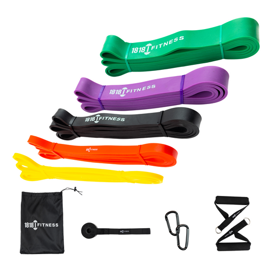 Premium Resistance Bands - Pure Latex Moulded - 11 Piece Complete Set
