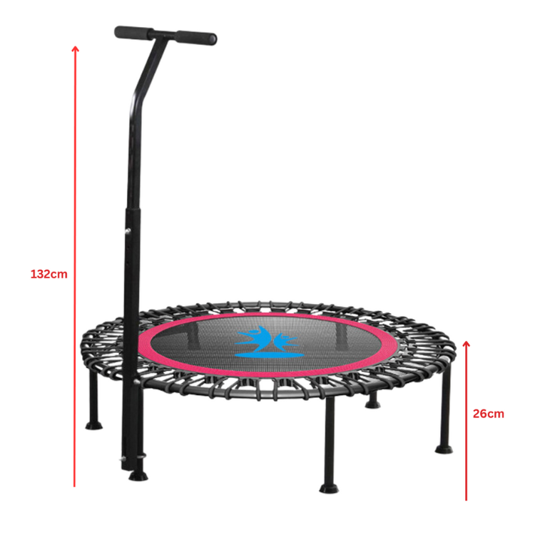 Rebounder Fitness Trampoline with Adjustable Handle Bar