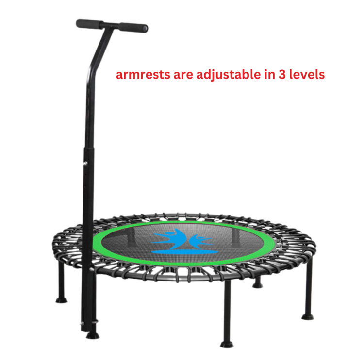 Rebounder Fitness Trampoline with Adjustable Handle Bar