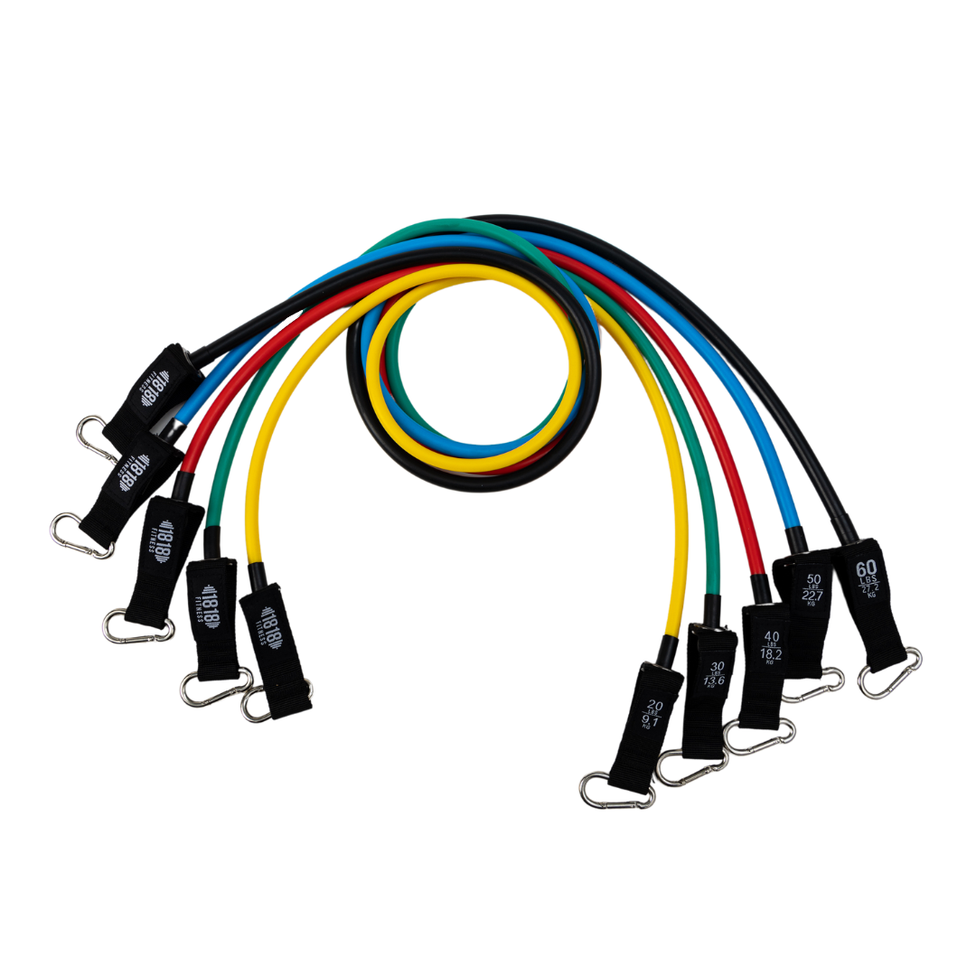Resistance Bands 11 Piece Kit - Multicolour - 1818 Fitness
