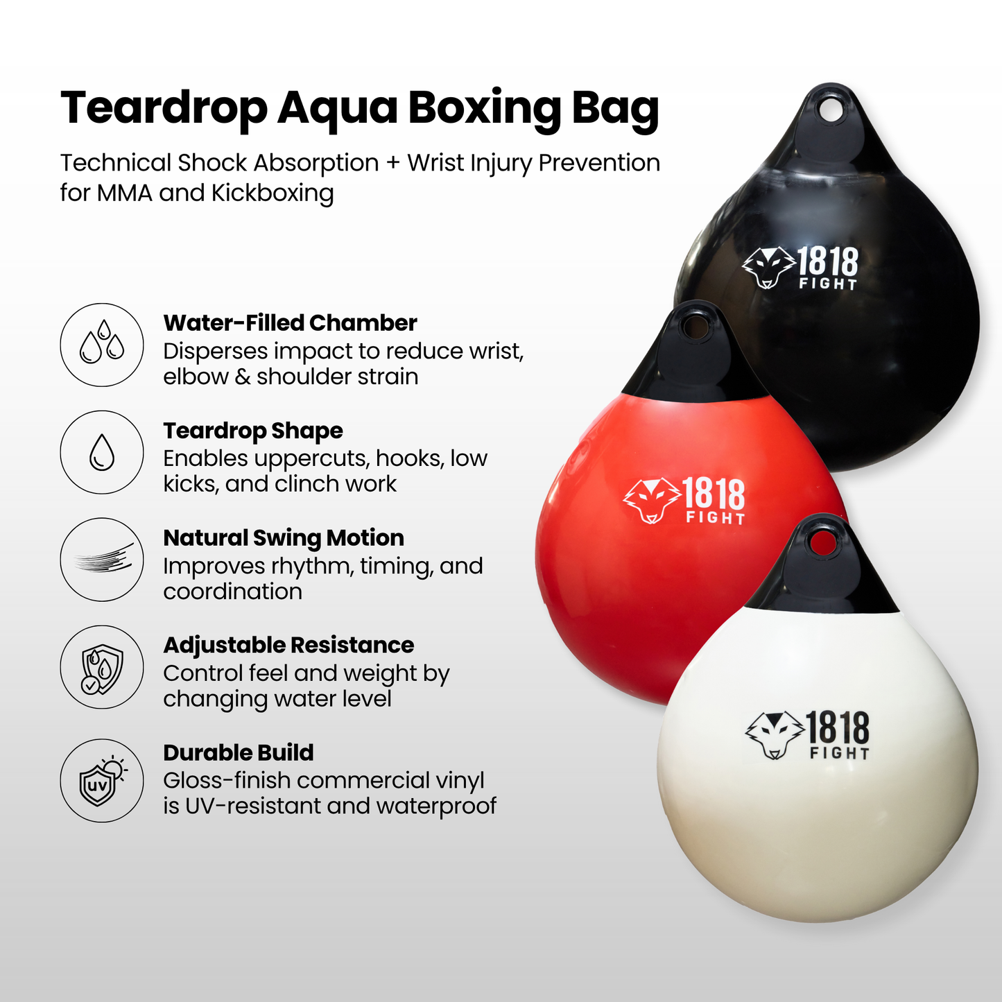 Technical Aqua Boxing Bag – Shock Absorption + Wrist Support