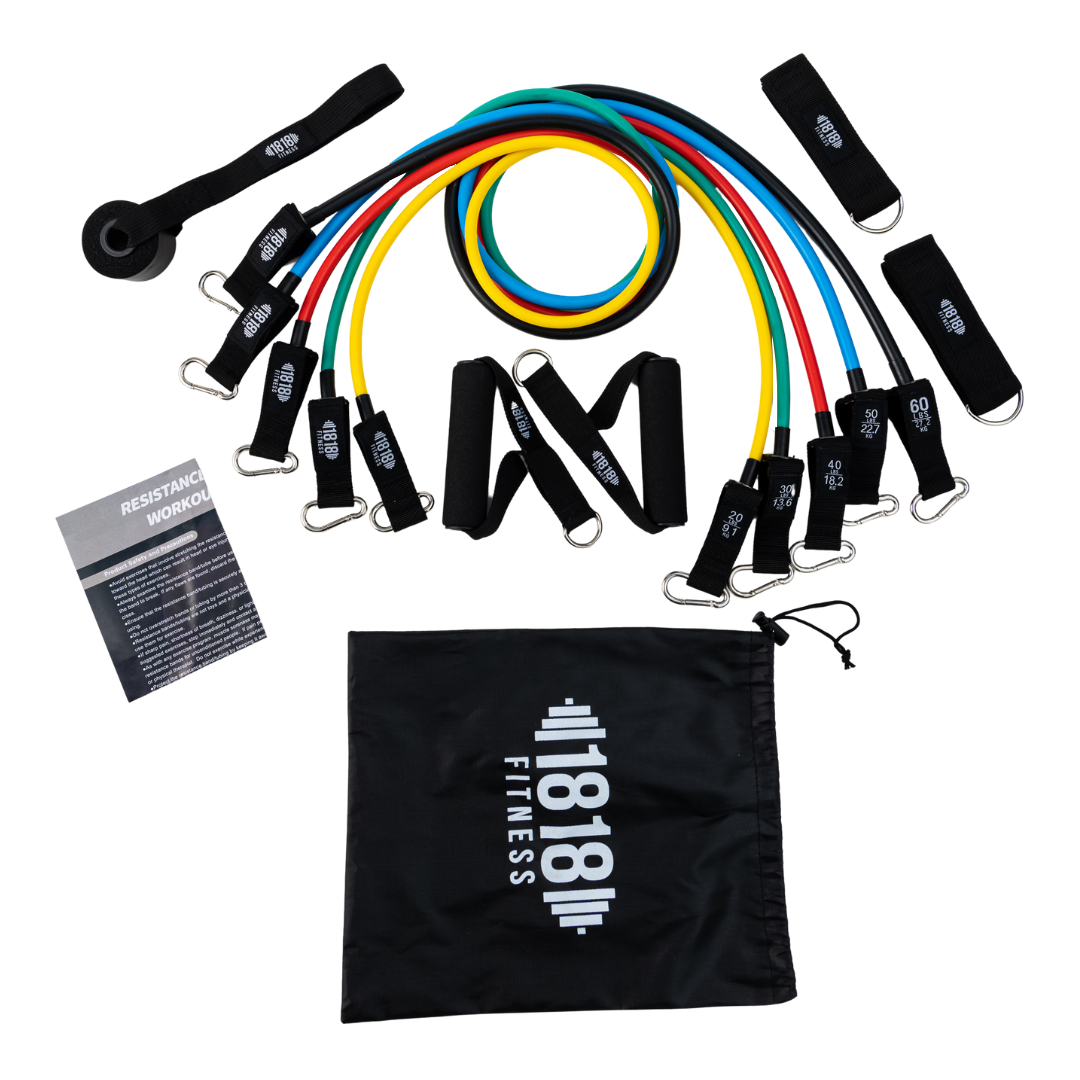 Resistance Bands 11 Piece Kit - Multicolour - 1818 Fitness
