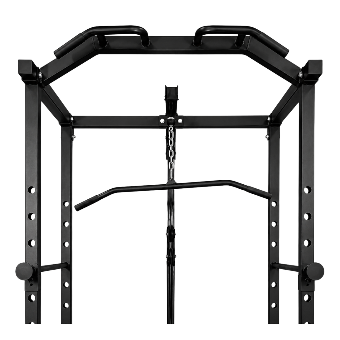 4 Post Adjustable Rack with High/Low Pulley System and Pull-Up Bar ...