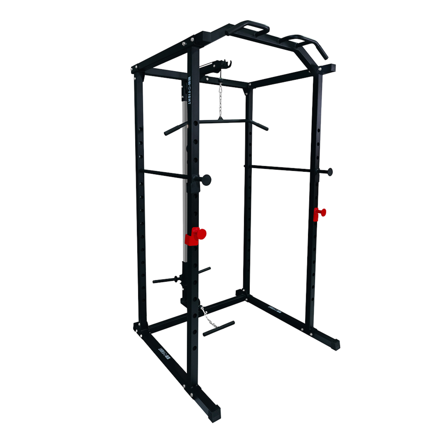 4 Post Adjustable Rack with High/Low Pulley System and Pull-Up Bar