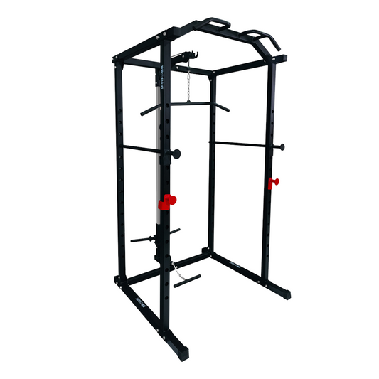 4 Post Adjustable Rack with High/Low Pulley System and Pull-Up Bar