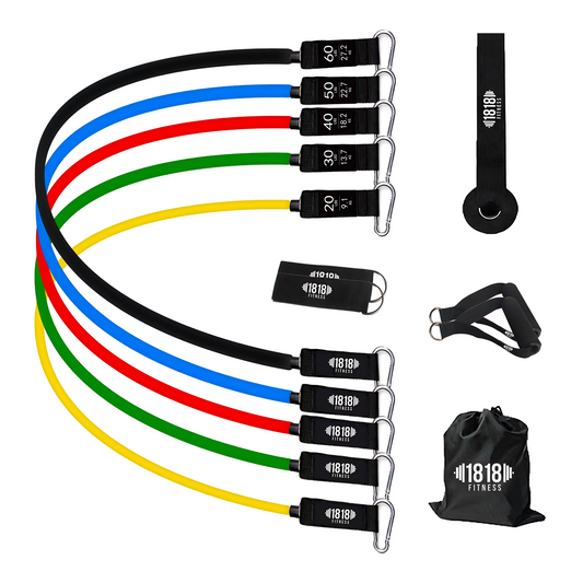 Resistance Bands 11 Piece Kit - Multicolour - 1818 Fitness