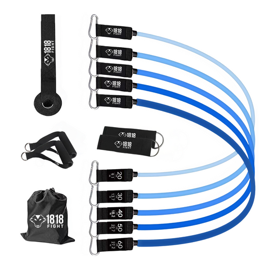 Resistance Bands 11 Piece Kit - Blue - 1818 Fight